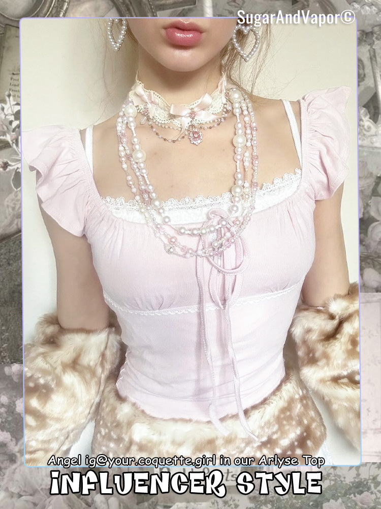 Arlyse Soft Pink Coquette Ruffle Top-TOPS-SugarAndVapor