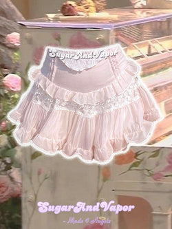 Aurora Pastel Pink Chiffon Skirt-Skirts-SugarAndVapor