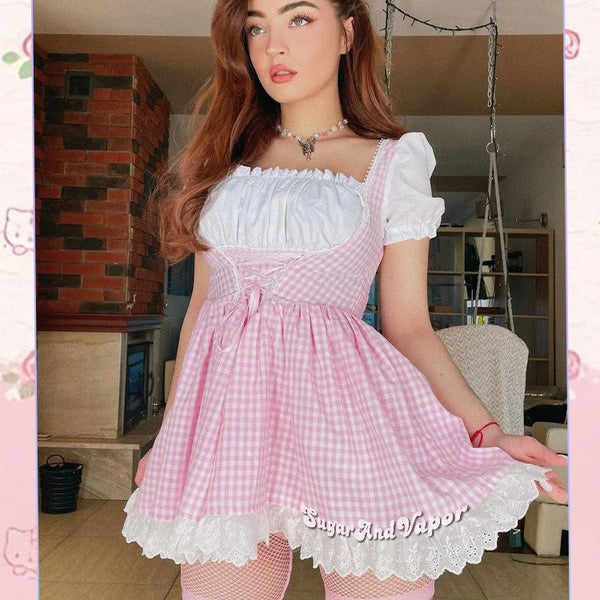 Hello Kitty Inspired Bustier Silk Dress -Brand: - Depop