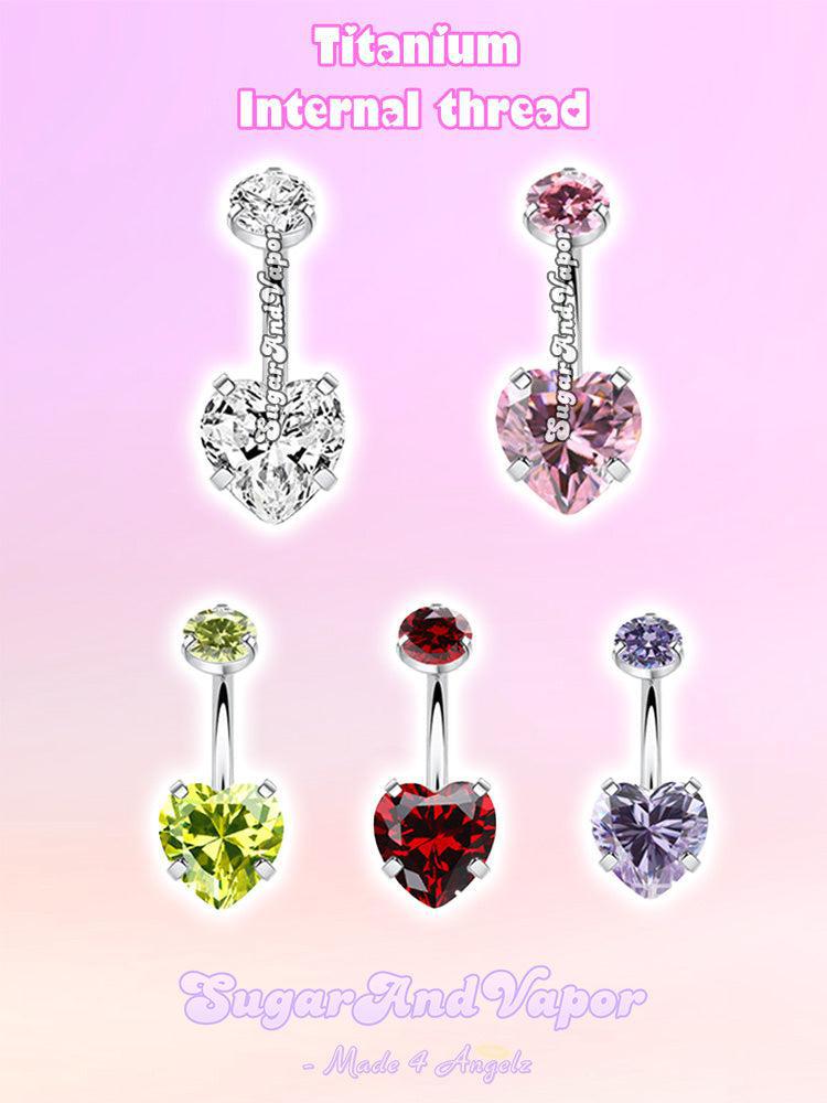 Avira Basic Heart G23 Titanium Belly Ring-Belly Ring-SugarAndVapor