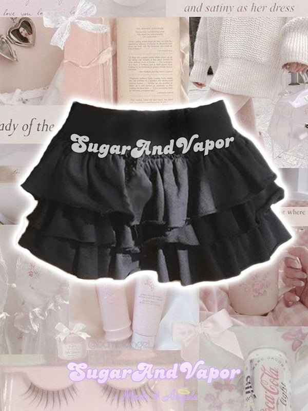 Azalea Girly Basic Ruffled Mini Skirt-Skirts-SugarAndVapor