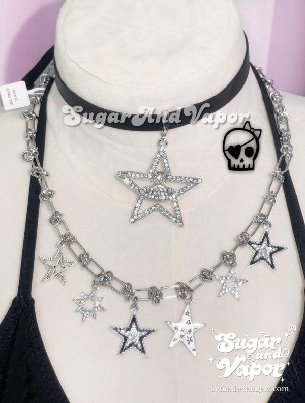 Azura Star Saturn Choker Necklaces-NECKLACES-SugarAndVapor