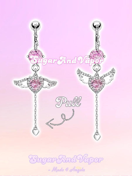 Flying Baby Angel Heart Belly Ring – SugarAndVapor