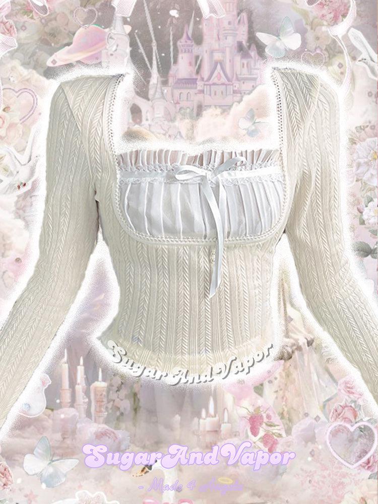 Bella Meringue Girly Square Neck Top-TOPS-SugarAndVapor