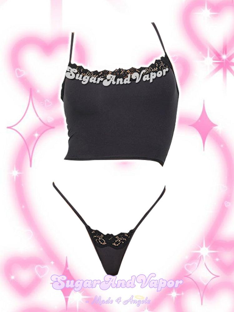 Bling Kitten Deco Lingerie 2 Pcs Set-Lingeries-SugarAndVapor