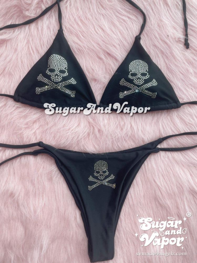 Bling Skull Grunge Bikini Set-Swimsuits-SugarAndVapor