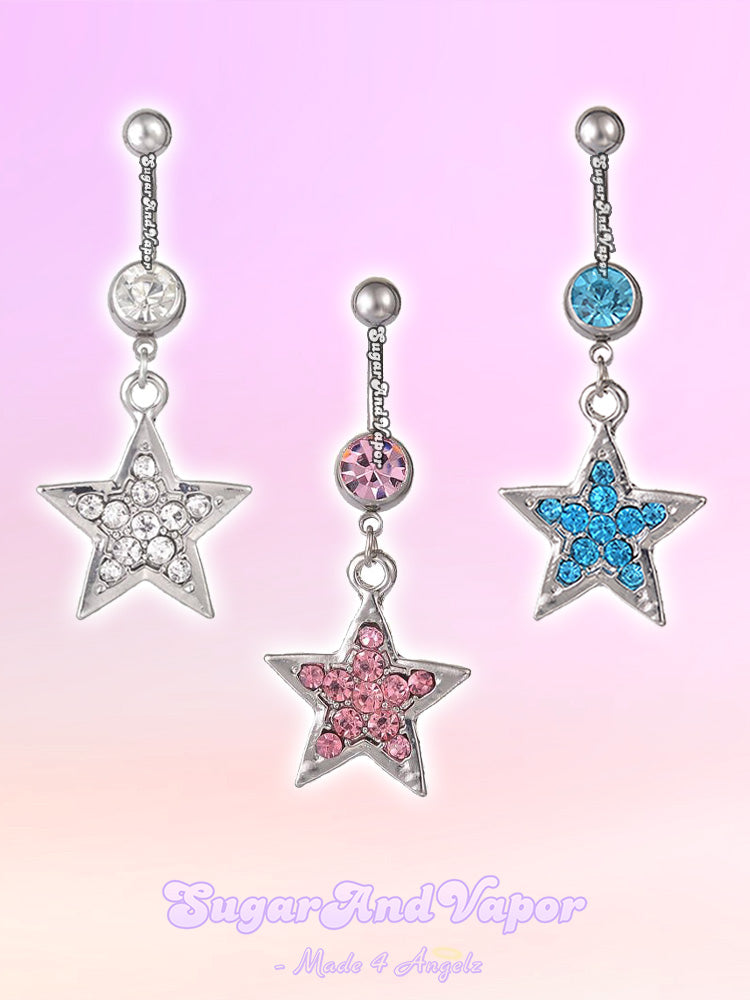 Bling Y2K Star Belly Ring-Belly Ring-SugarAndVapor