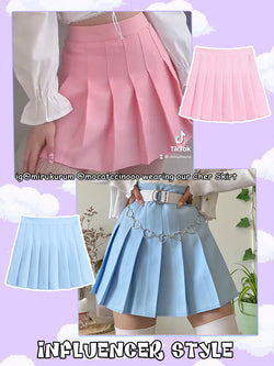 White Princess Pleated Pink Bow Tennis Skirt Yume Kawaii, 42% OFF