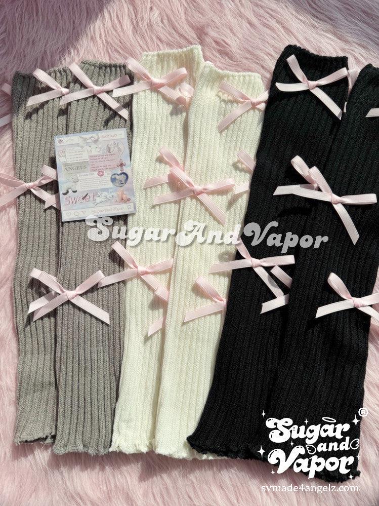 Carlotta Multi Ribbons Coquette Arm/Leg Warmers-SOCKS & TIGHTS-SugarAndVapor