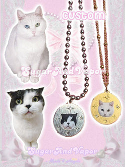 Celestial Paws Personalized Cat Portrait Necklace 🐾-NECKLACES-SugarAndVapor