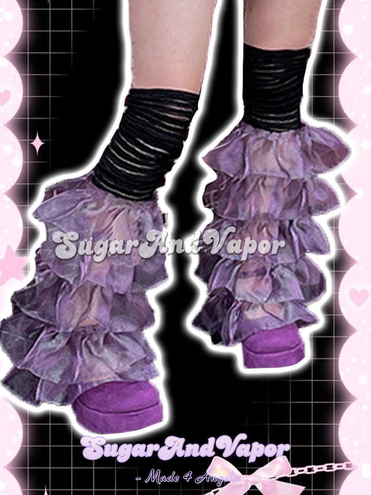 Celia Dark Tulle Flared Leg Warmers-SOCKS & TIGHTS-SugarAndVapor