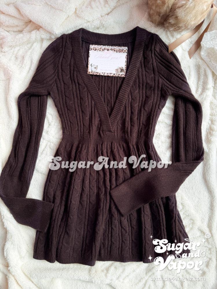 Charlotte Brownie Babydoll Sweater Set-TOPS-SugarAndVapor