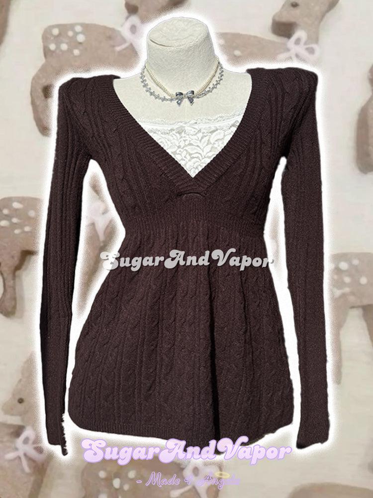 Charlotte Brownie Babydoll Sweater Set-TOPS-SugarAndVapor