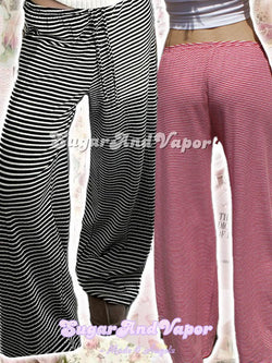 Chloe Cozy Stripes Lounge Pants-Pants-SugarAndVapor