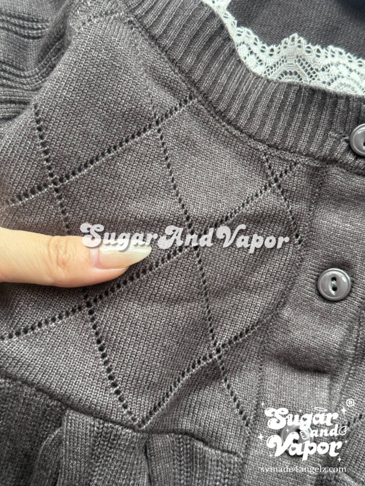 Claribella Dark Grey Soft Knit Babydoll Sweater Top-TOPS-SugarAndVapor