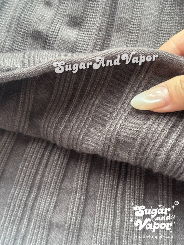 Claribella Dark Grey Soft Knit Babydoll Sweater Top-TOPS-SugarAndVapor