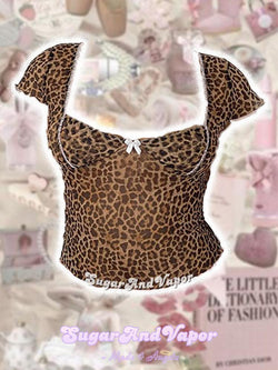 Cleo Darling Leopard Mesh Crop Top-TOPS-SugarAndVapor