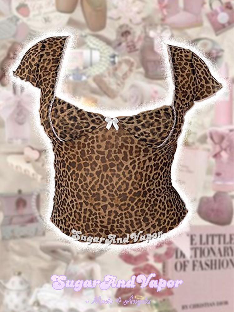 Cleo Darling Leopard Mesh Crop Top-TOPS-SugarAndVapor