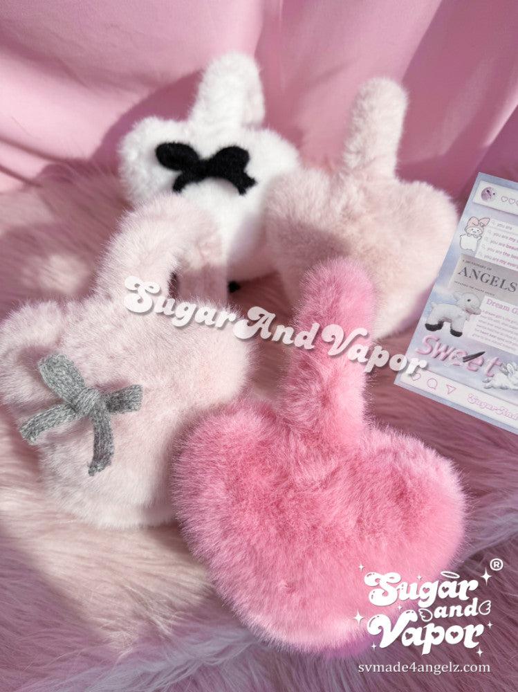 Cute Furry Heart Shaped Warm Earmuffs-Hats-SugarAndVapor