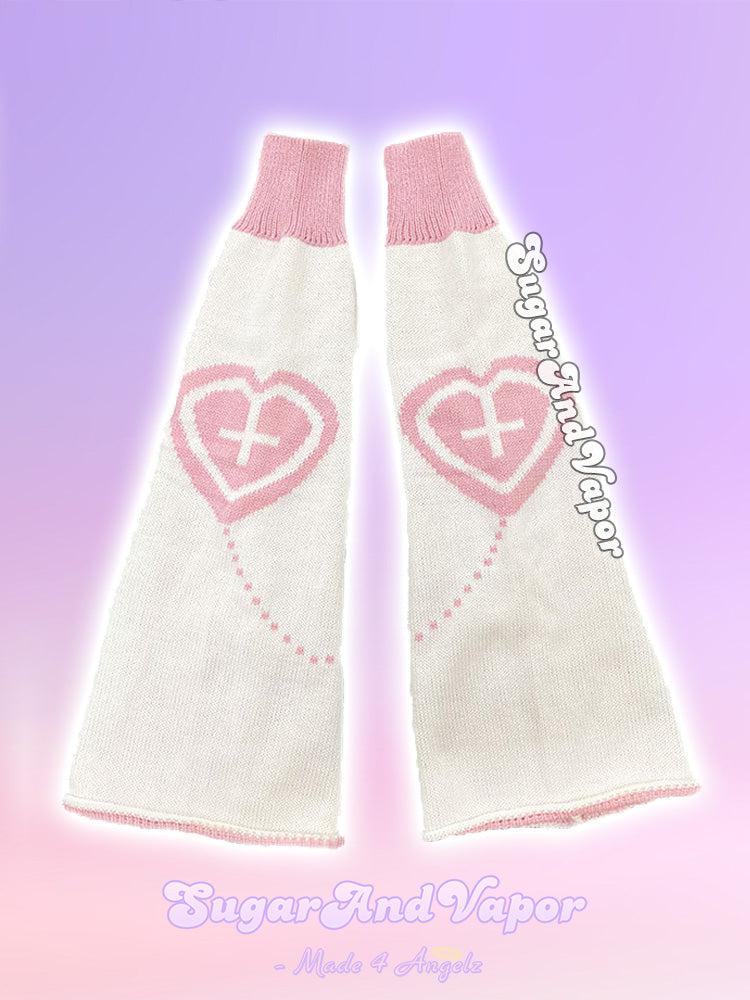 Cute Heart Reversible Leg Warmers-SOCKS & TIGHTS-SugarAndVapor