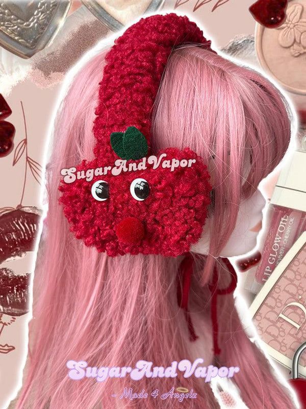 Cute Red Fruit Monster Ear Warmer Earmuff-Hats-SugarAndVapor