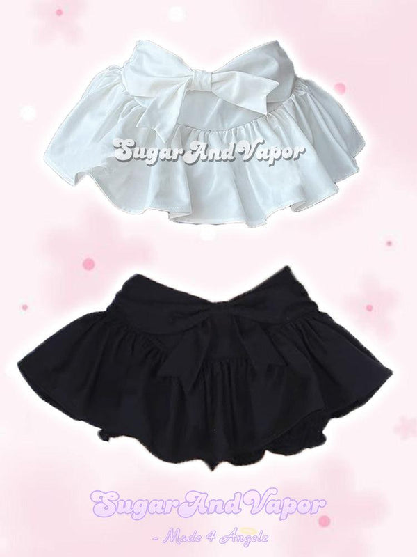 Danae Cute Bows Mini Flared Bloomers-Skirts-SugarAndVapor