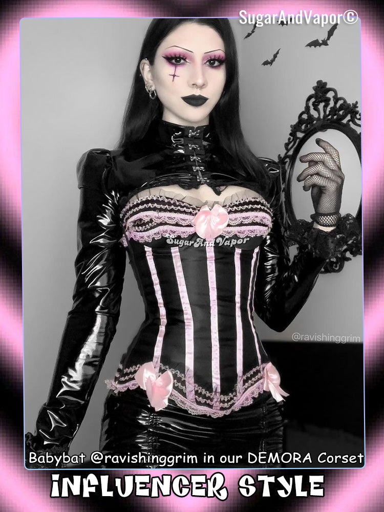 Demora Dark Lolita Corset Top-Lingeries-SugarAndVapor