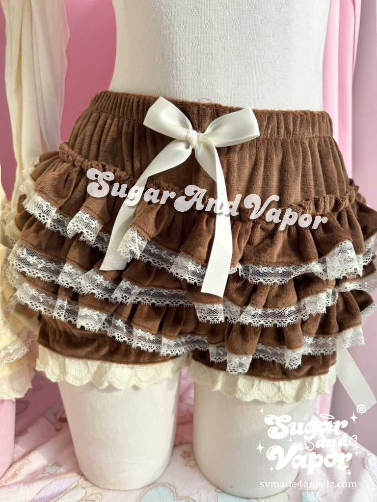 Dovie Warm Velvet Flared Mini Skort-Skirts-SugarAndVapor