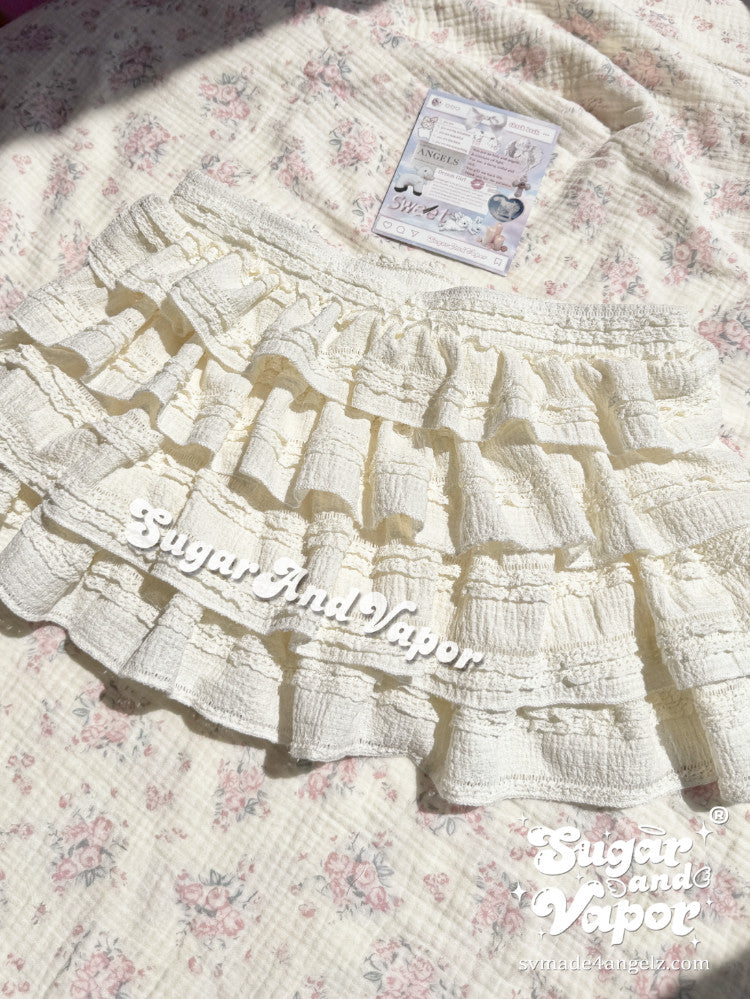 Dulcie Éclair Cute Ruffled Mini Skirt-Skirts-SugarAndVapor