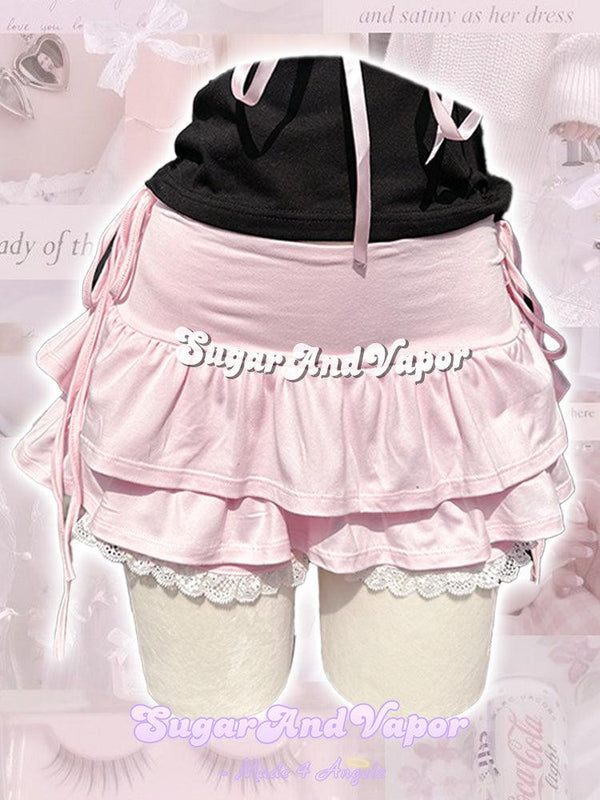 Eirlia Soft Girl Ruffled Mini Skort-Skirts-SugarAndVapor