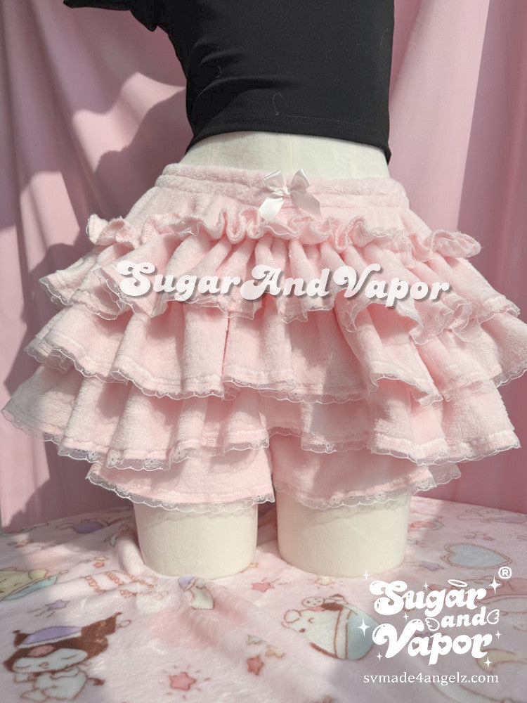 Eliana Doll Warm Fleece Flared Skort-Skirts-SugarAndVapor