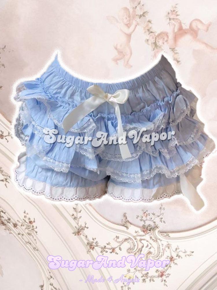 Elise White Lace Flared Mini Skort-Skirts-SugarAndVapor