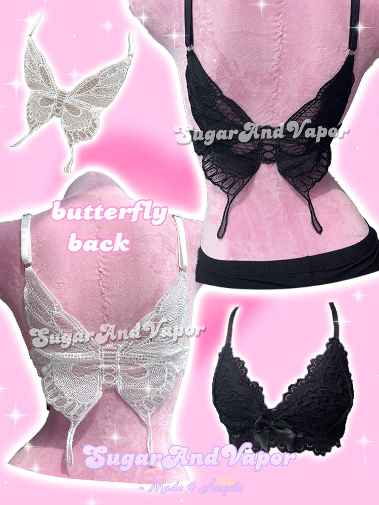 Elodie Butterfly Back Lace Bralette Top-TOPS-SugarAndVapor