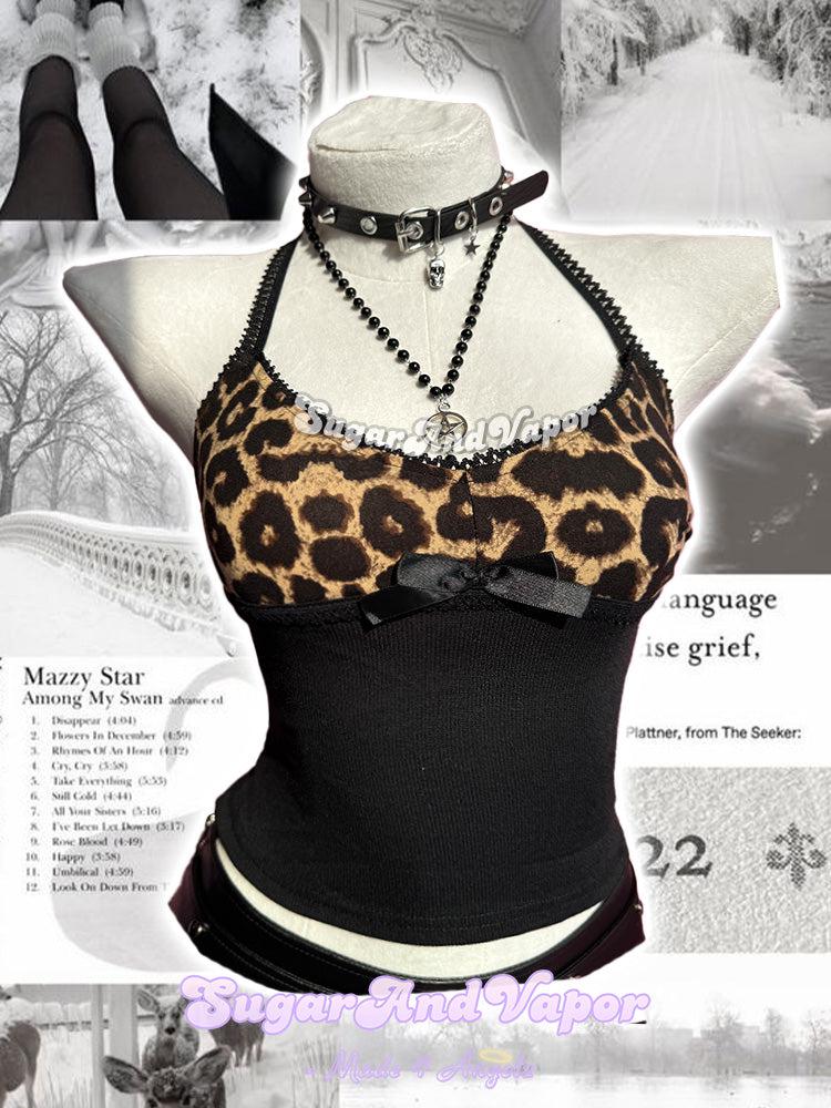 Esme Leopard Patch Halter Crop Top-TOPS-SugarAndVapor