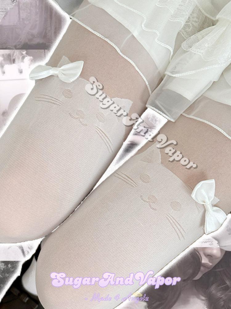 Esmera Kawaii Kitten Tights Pantyhose-SOCKS & TIGHTS-SugarAndVapor