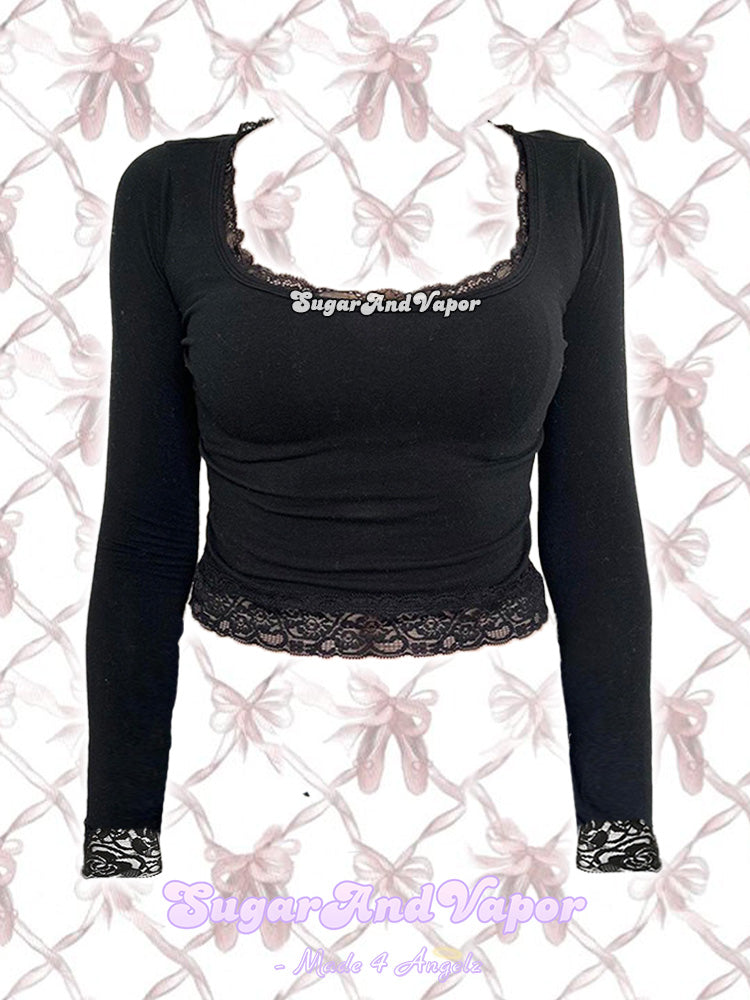 Faelan Dark Coquette Basic Crop Top-TOPS-SugarAndVapor