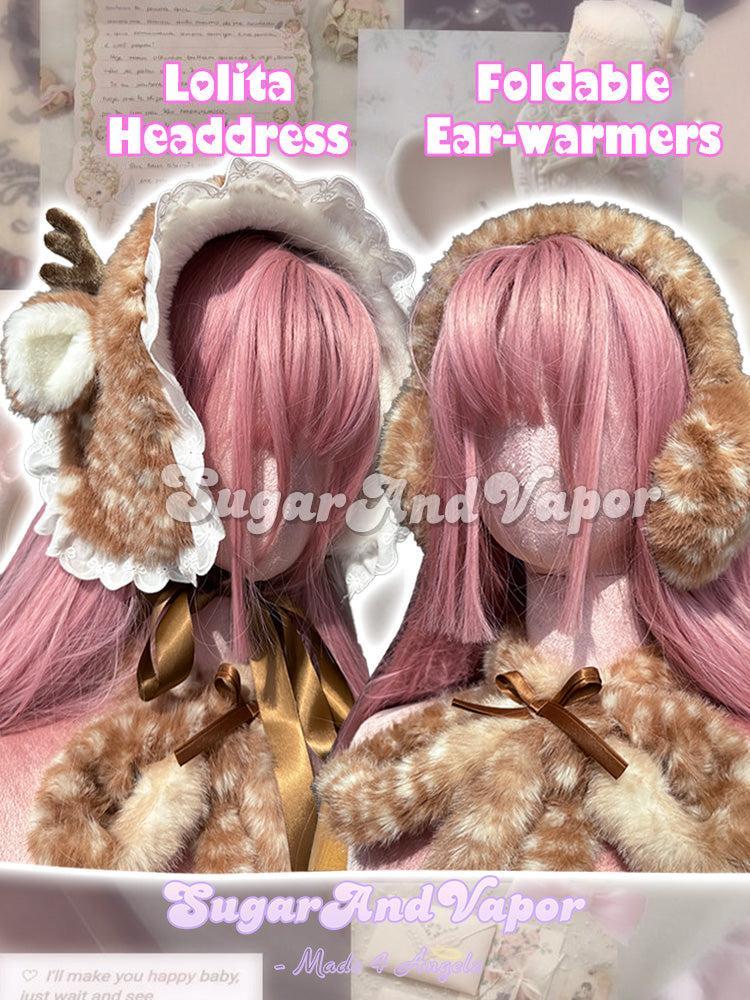 Fawn Dream Furry Lolita Headdress & Hat-Leg Warmer-SugarAndVapor