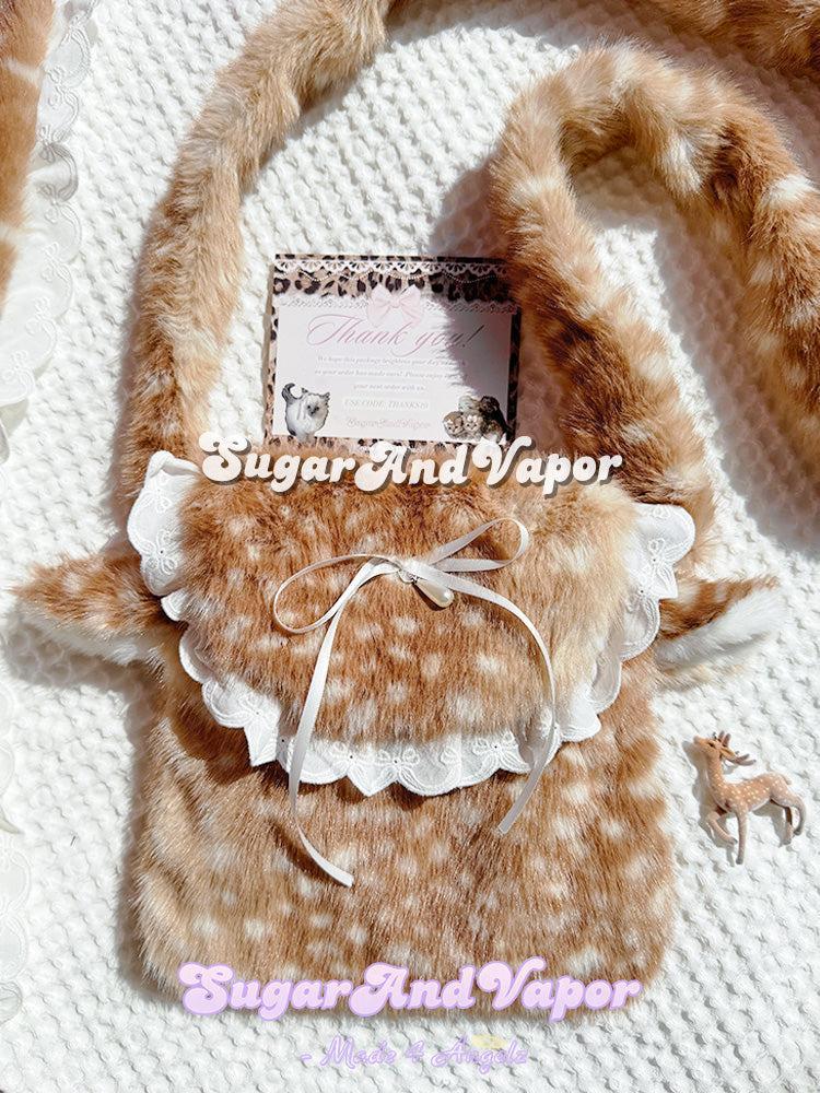Fawn Dream Lace Furry Coquette Mini Bag-BAGS-SugarAndVapor