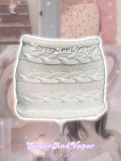 Fluffy Low-rise Knitted Mini Skirt-Skirts-SugarAndVapor