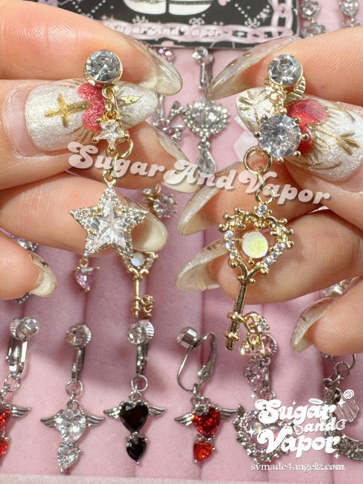 Bling Clip-on 2.0 Fake Belly Ring (Gold Base Collection)-Belly Ring-SugarAndVapor