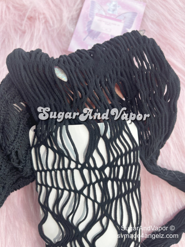 Goth Spider Cobweb Fishnet Tights-SOCKS & TIGHTS-SugarAndVapor