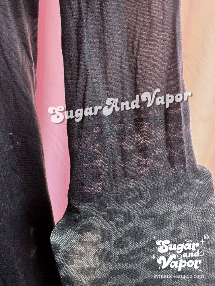 Grunge Leopard Black Tights Pantyhose-SOCKS & TIGHTS-SugarAndVapor