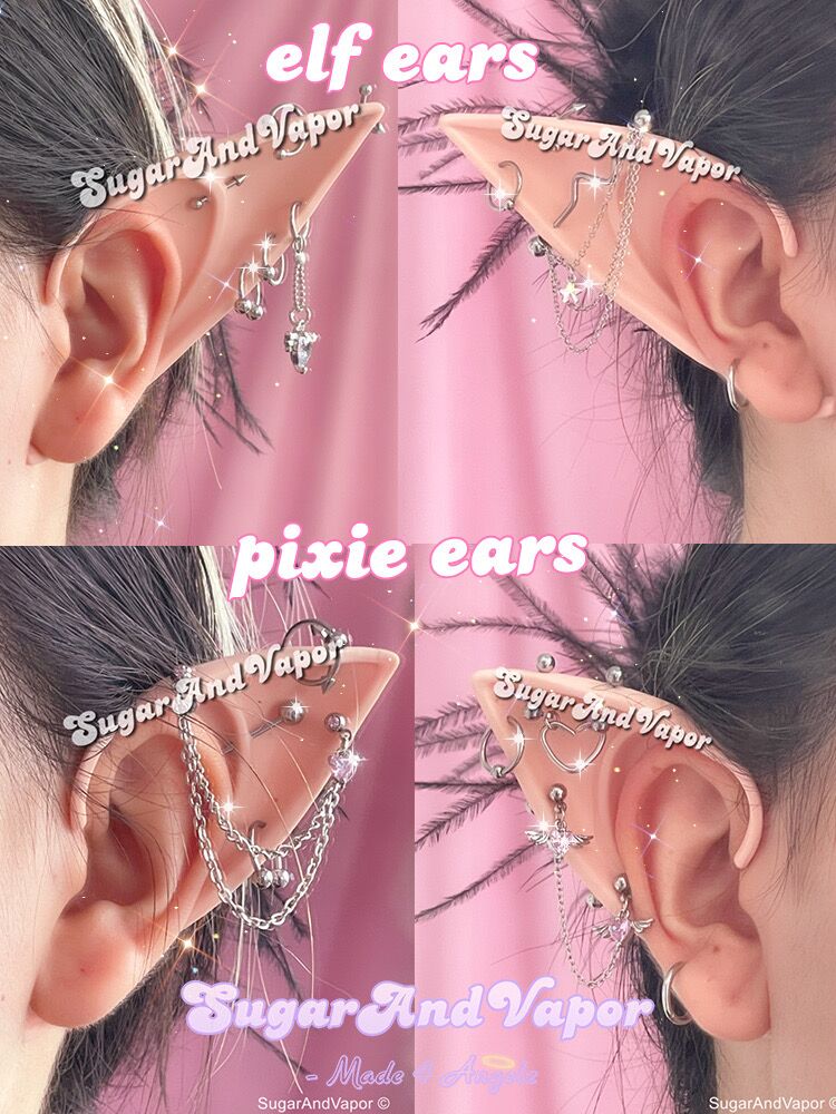 Handmade Cute Piercings Fairy Elf Ears-EARRINGS-SugarAndVapor