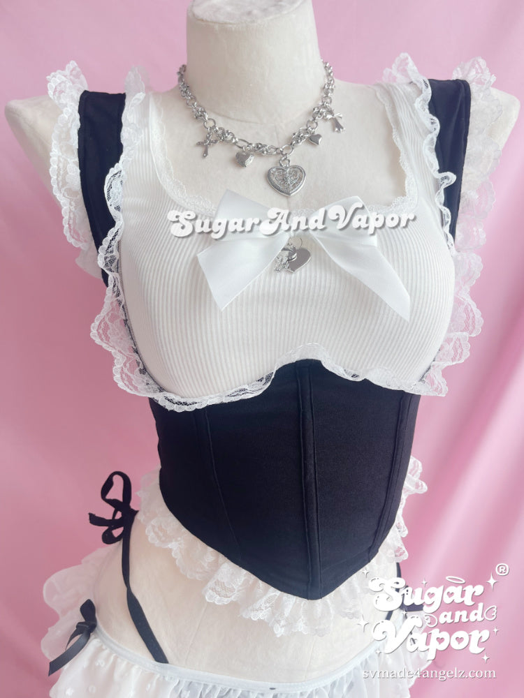 Holly Girly Lace Corset Top-TOPS-SugarAndVapor