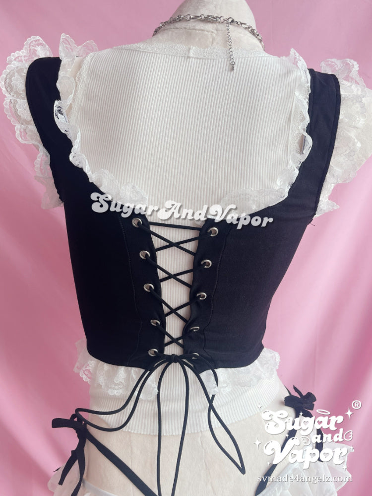 Holly Girly Lace Corset Top-TOPS-SugarAndVapor