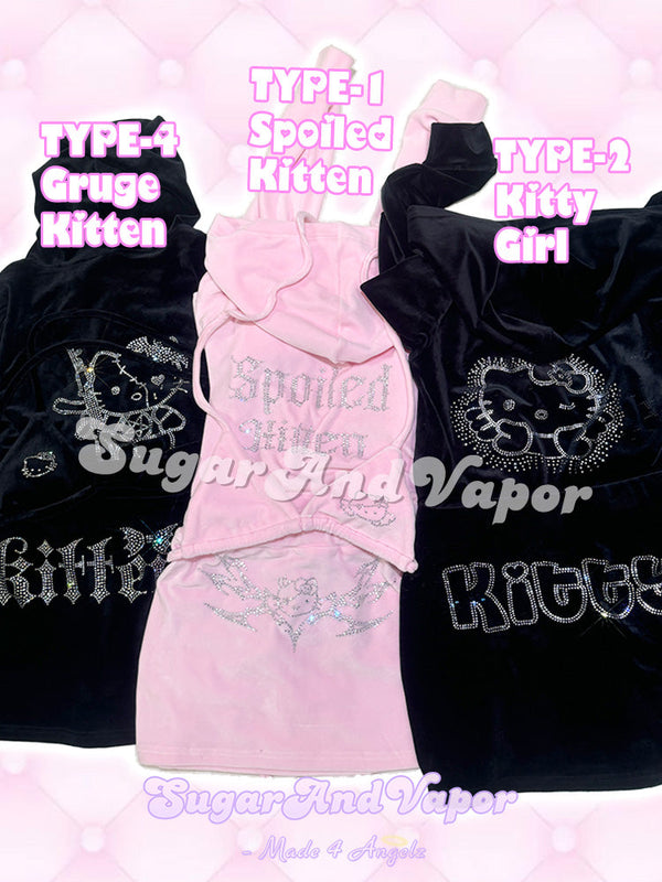 (In-stock)Tiana Set 2.0 Black Luxe Velour Tracksuit-TOPS-SugarAndVapor