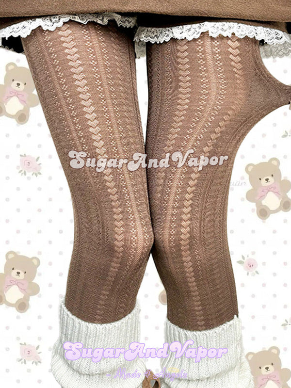 Isabelle Velvet Cozy Hearts Tights Pantyhose-SOCKS & TIGHTS-SugarAndVapor