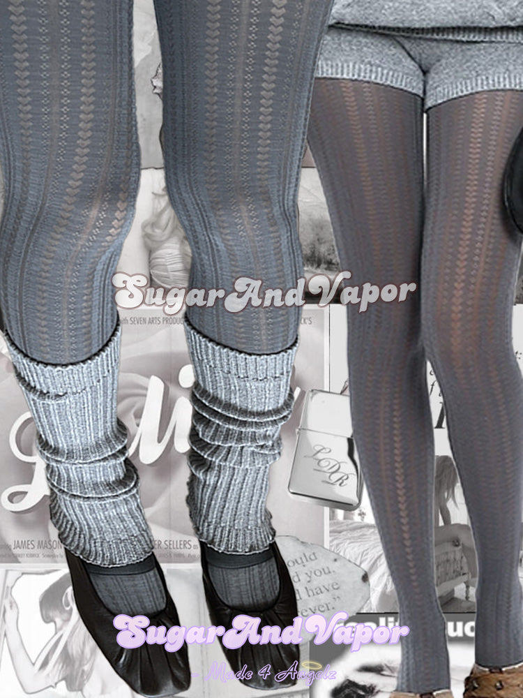 Isabelle Velvet Cozy Hearts Tights Pantyhose-SOCKS & TIGHTS-SugarAndVapor