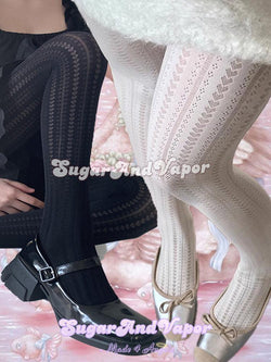 Isabelle Velvet Cozy Hearts Tights Pantyhose-SOCKS & TIGHTS-SugarAndVapor