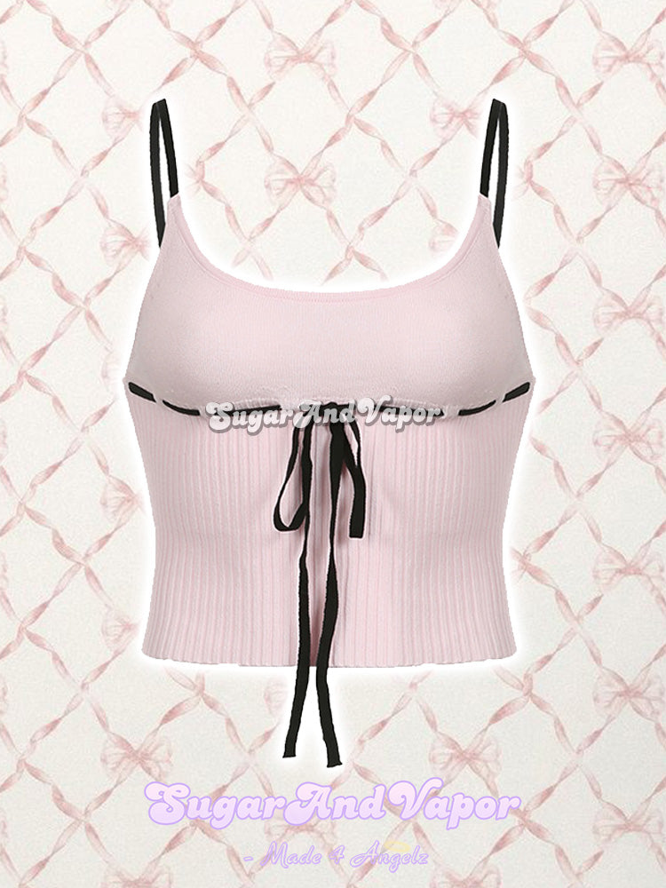 Isla Pink Knitted Crop Top-TOPS-SugarAndVapor